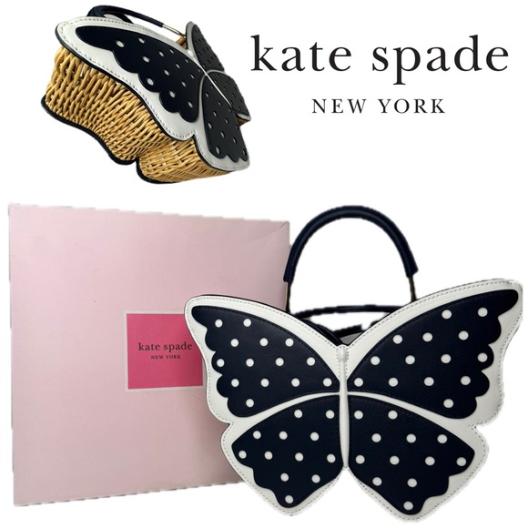 Kate Spade Wing It Butterfly Wicker Satchel/Crossbody Novelty Collector Bag